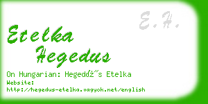 etelka hegedus business card